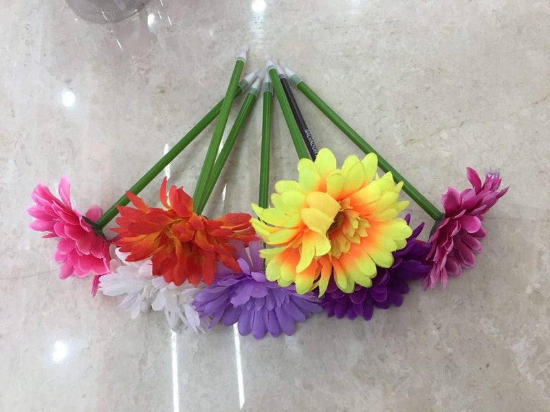 S-shine Crafts أقلام زهور مختلطة بألوان متنوعة S-shine (6 ألوان) قلم كروي زهرة الأقحوان قلم كروي زهرة عباد الشمس (1 دزينة (12 قطعة)) - Image 3